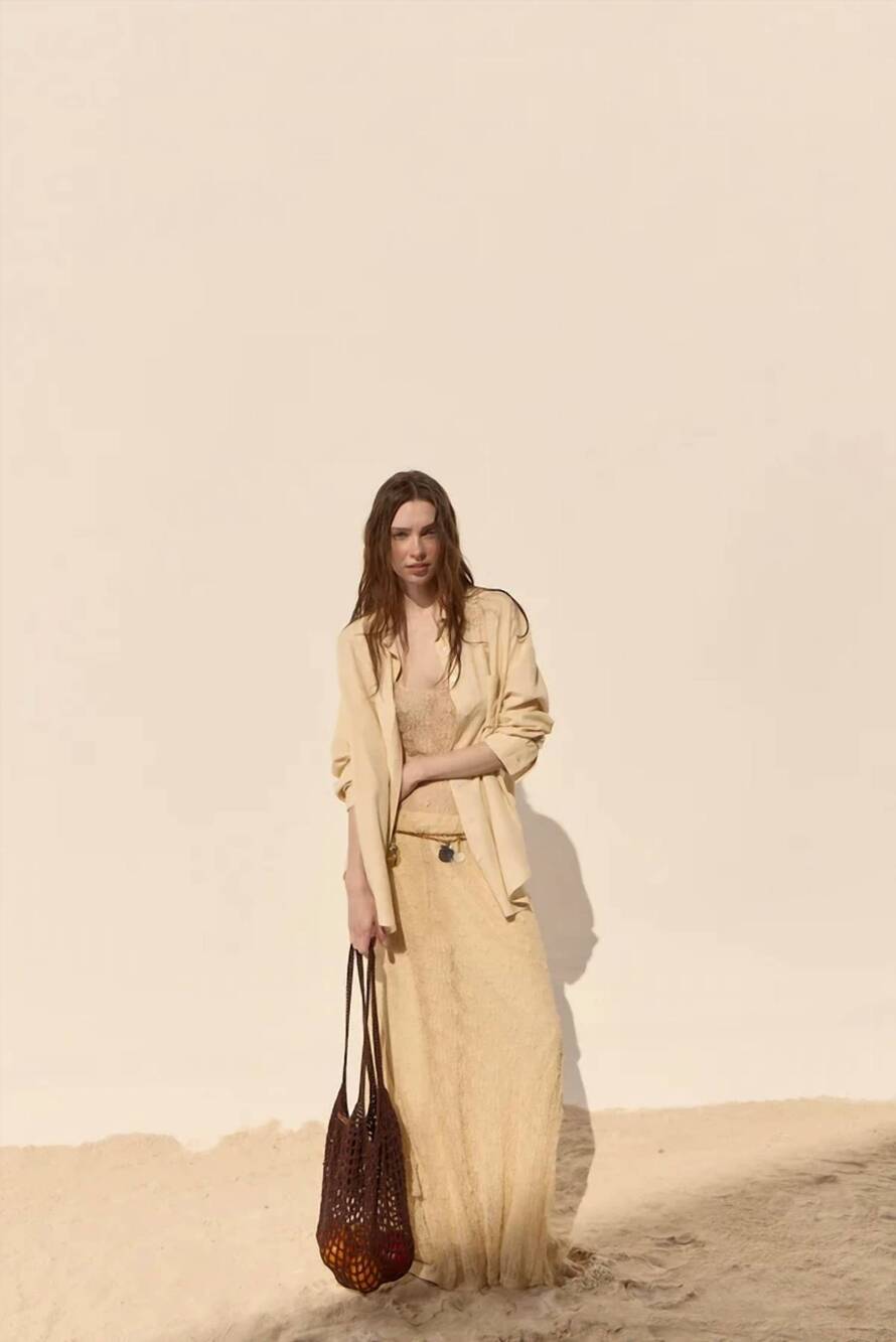 NEW DELUC antibes buttoned shirt in butter cream
